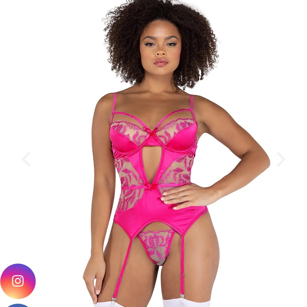 FLORAL GARTERED BUSTIER SET